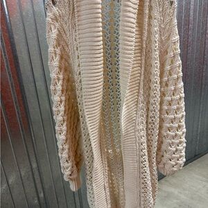 Cream Knit Open Cardigan